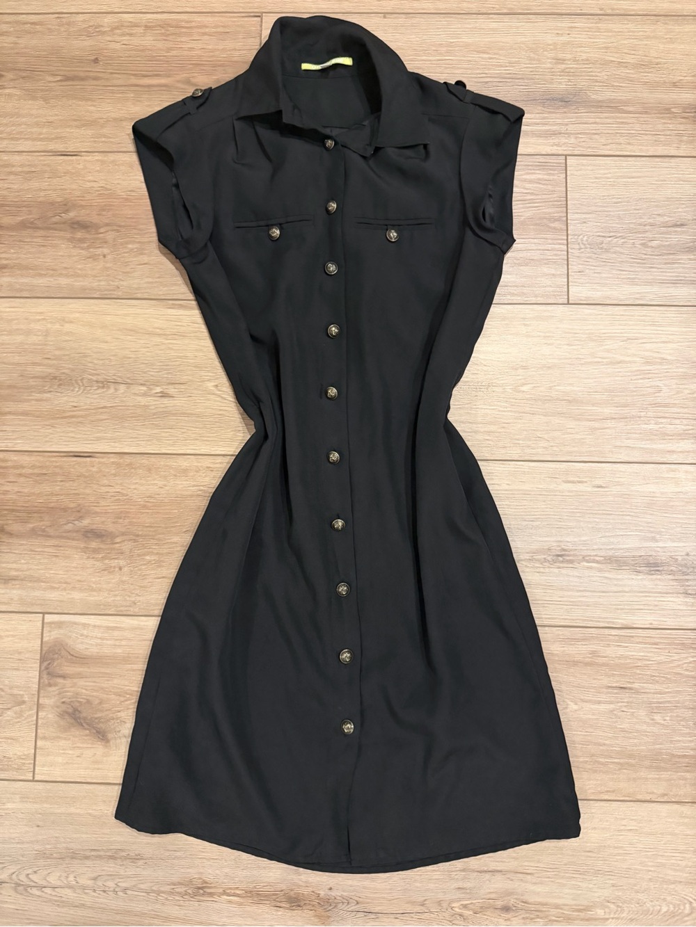 Gianni Bini Black Button-Front Mini Shirt Dress